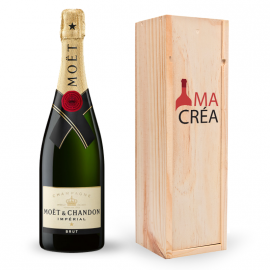 Champagne Moët & Chandon avec caisse bois personnalisée