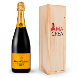 Champagne Veuve Clicquot avec caisse bois personnalisée