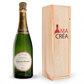 Champagne Laurent-Perrier avec caisse bois personnalisée