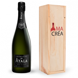 Champagne Ayala Brut magnum avec caisse bois personnalisée