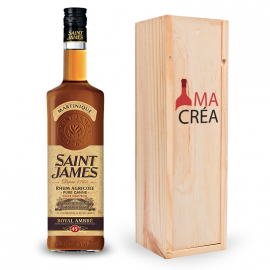 Rhum Saint James Royal Ambré avec caisse bois personnalisée