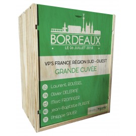 Caisse Bois 3 Bouteilles Bordeaux à glissière personnalisée
