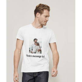 T-shirt en coton Blanc personnalisé