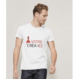 T-shirt en coton Blanc personnalisé - Homme