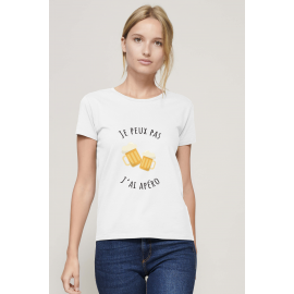 T-shirt en coton Blanc personnalisé