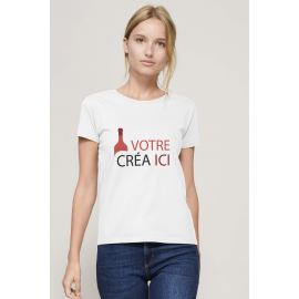 T-shirt en coton Blanc personnalisé - Femme