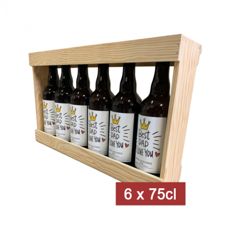 Lot de 6 Bières Blanches personnalisé avec caisse bois