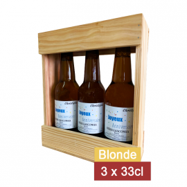 Bière 3 Gasconha Blonde 33 cL avec caisse bois personnalisée