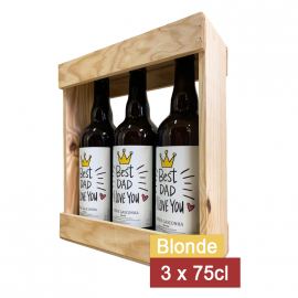 Bière 3 Gasconha Blonde 75 cL avec caisse bois