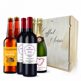 Coffret bois 6 bouteilles Bordeaux a 360° - Vins et Cadeaux