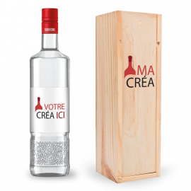 Vodka Premium Design avec caisse bois personnalisée