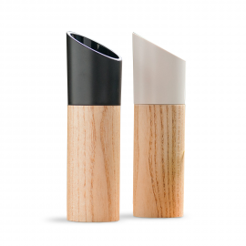 Duo de moulins à épices en bois design personnalisés