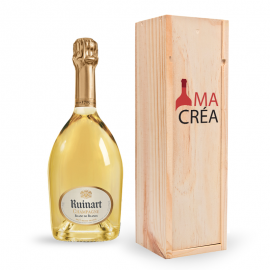 Champagne Ruinart Blanc de Blancs avec caisse bois personnalisée