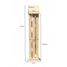 Présentoir bois cabane 48 bouteilles personnalisé