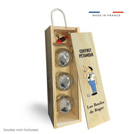 Coffret pétanque - caisse rangement personnalisée