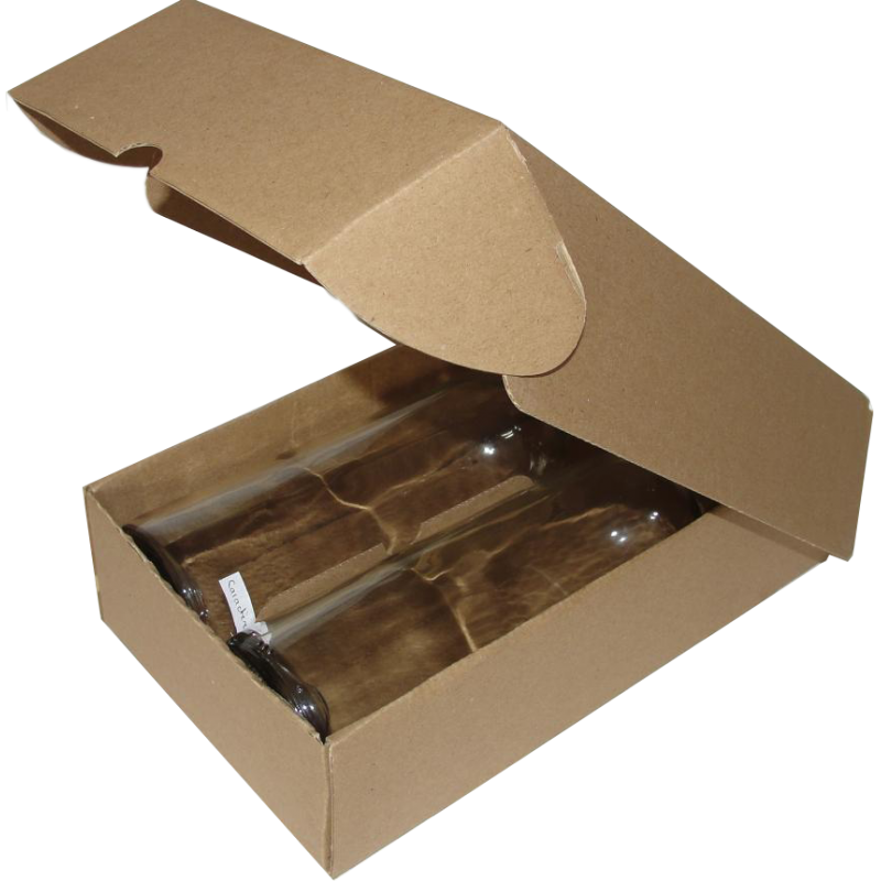 Coffret Portable carton kraft brun 3 bouteilles