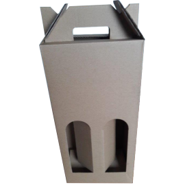 Coffret carton portable 2 Bouteilles kraft