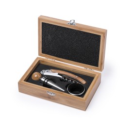 Coffret du sommelier bois 3 pièces personnalisé