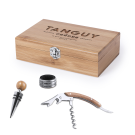 Coffret du sommelier bois 3 pièces personnalisé