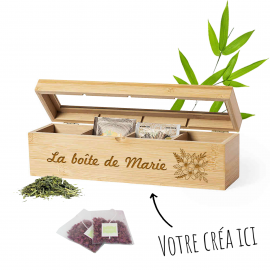 Boîte à thé en bois personnalisée