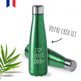 Bouteille thermos Métallisée Verte 60 cl à graver