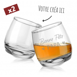 Verre à bascule Whisky 20cl (Lot de 2) personnalisé