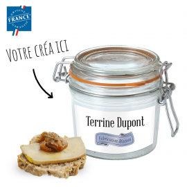 Terrine en verre 350ml personnalisée (étiquette adhésive)