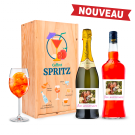 Coffret SPRITZ avec caisse bois et étiquettes personnalisées