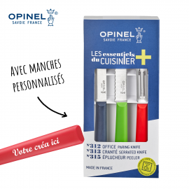 OPINEL Coffret Trio Les Essentiels Inox personnalisés