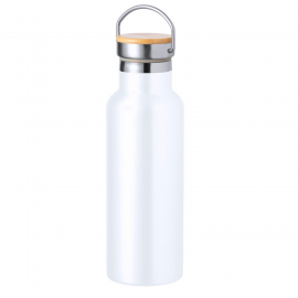Bouteille isotherme AVENTURE blanche 500ml personnalisable