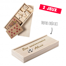 Petit set de 2 jeux en bois personnalisé