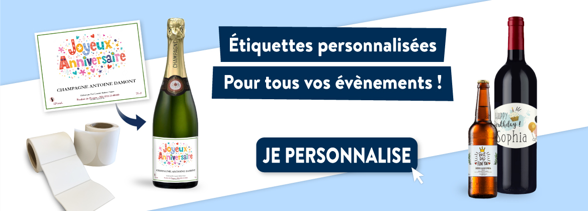 Champagne personnalisé Baptême - Coffret Vin blanc Cadeau Entreprise